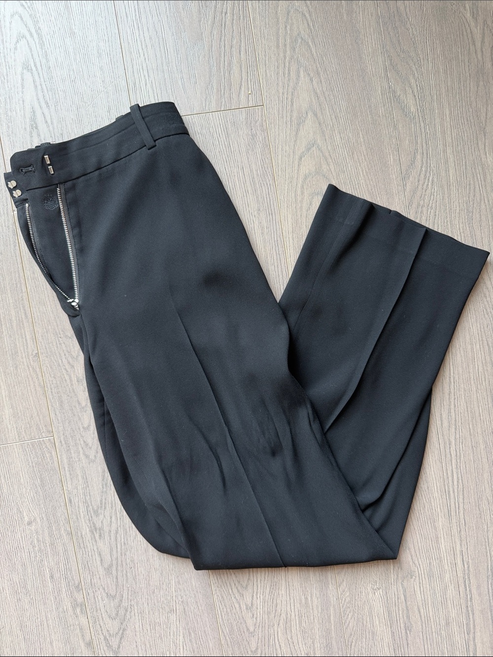 Babaton Black Dress Pants with Zip Detail